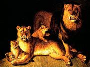 Jean Baptiste Huet A pride of lions France oil painting artist